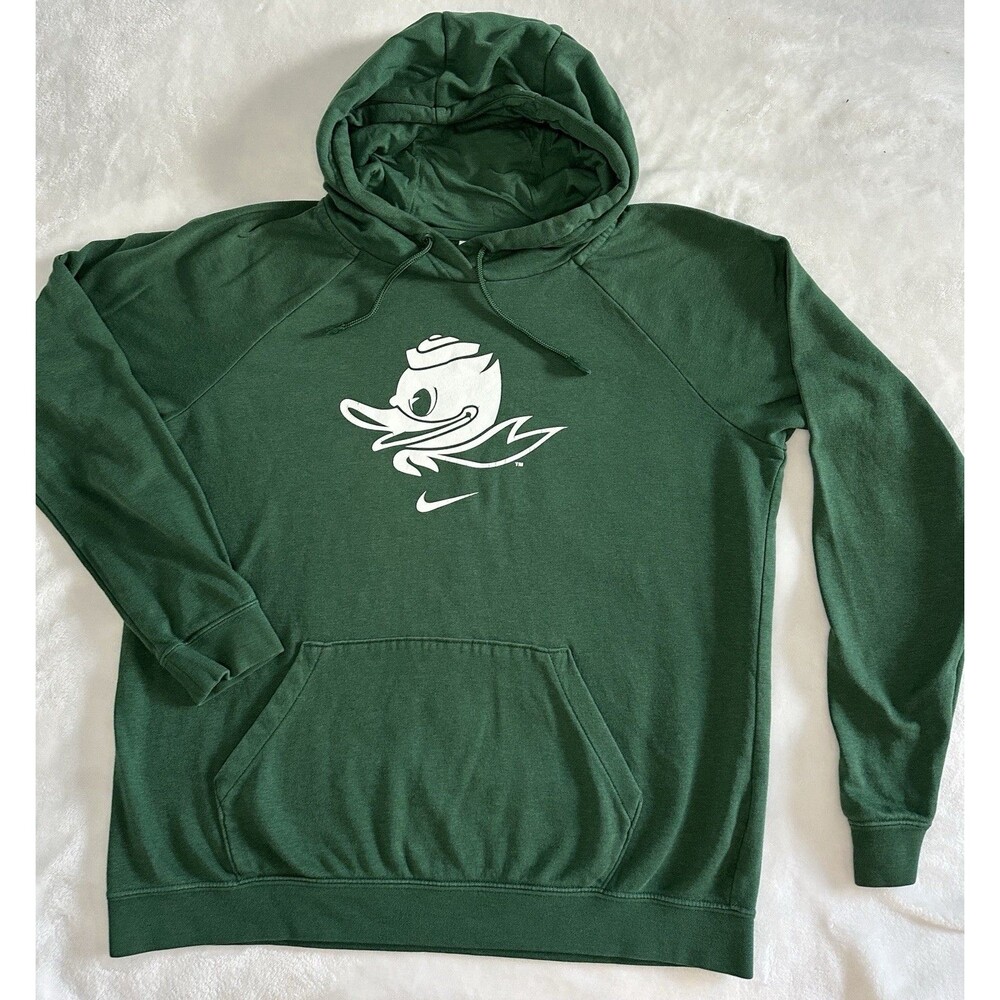Nike Oregon Ducks Hoodie Mens M Green Varsity Fleece Puddles Pullover W31967